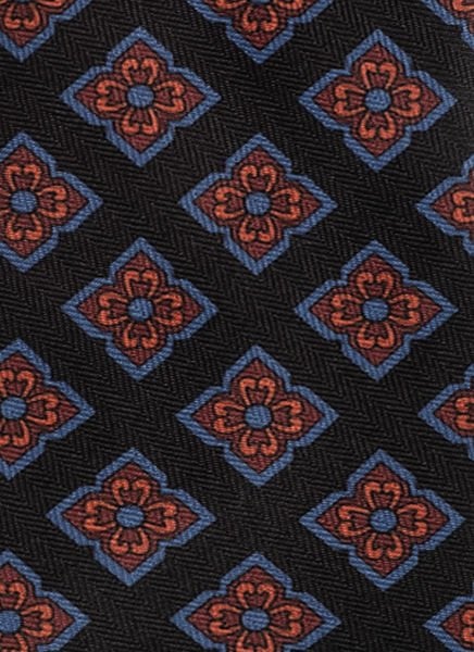 Siyah-Bordo Soft Pamuk Kumaş Kravat