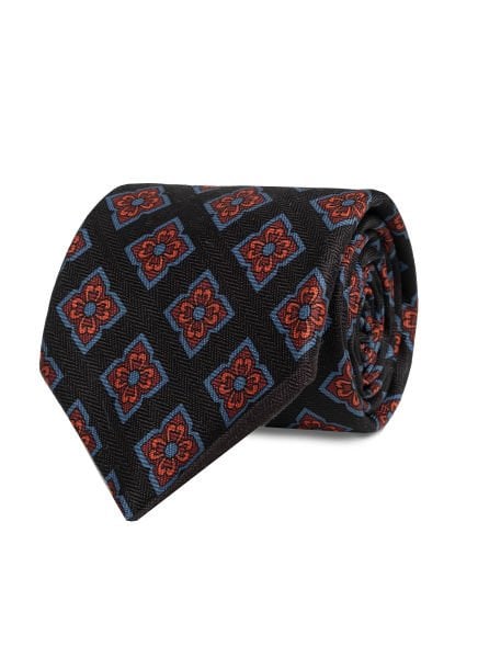 Siyah-Bordo Soft Pamuk Kumaş Kravat