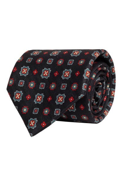 Siyah soft pamuk kumaş kravat