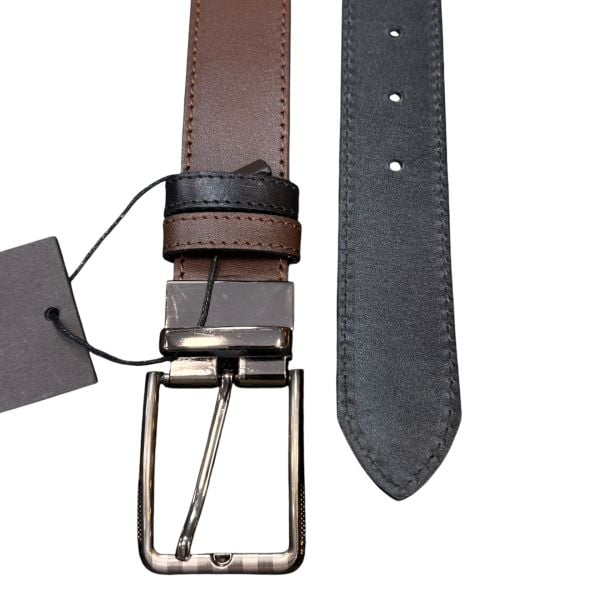 Çift taraflı hakiki deri 3.5cm klasik erkek kemeri