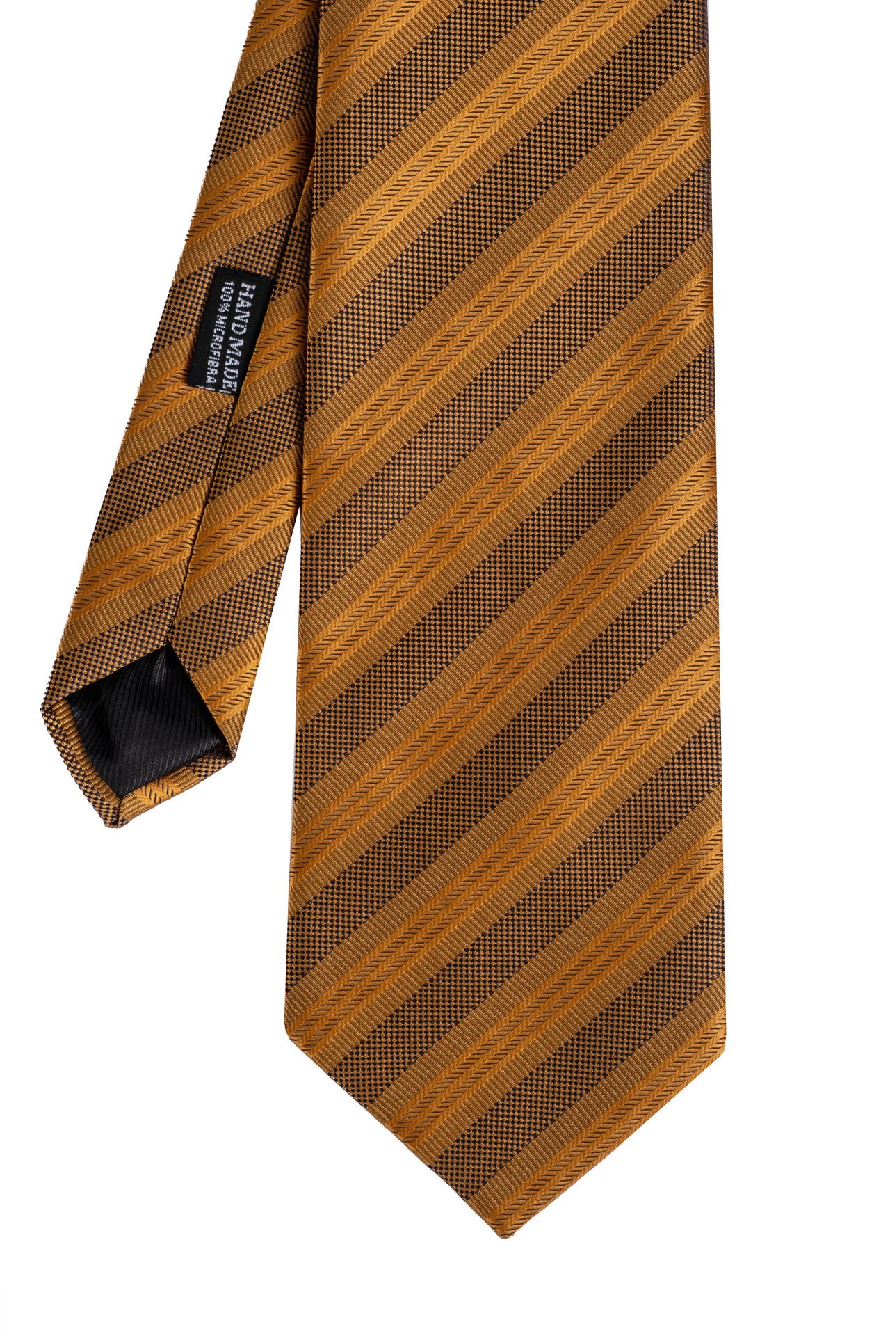 Microfiber Gold Çizgili Kravat