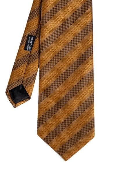 Microfiber Gold Çizgili Kravat