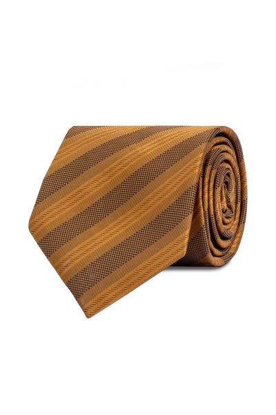 Microfiber Gold Çizgili Kravat
