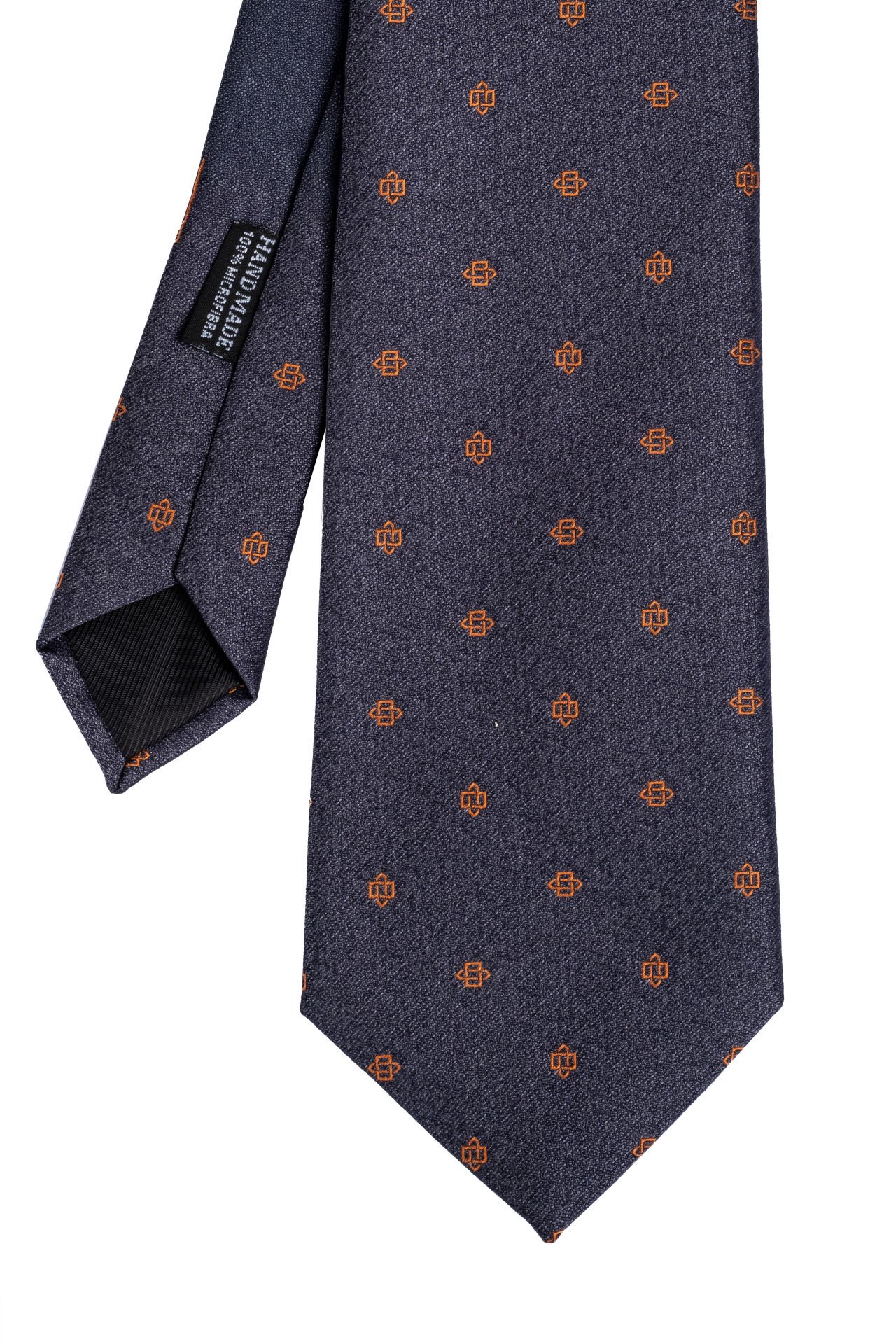 Microfiber Koyu Gri Figürlü Kravat
