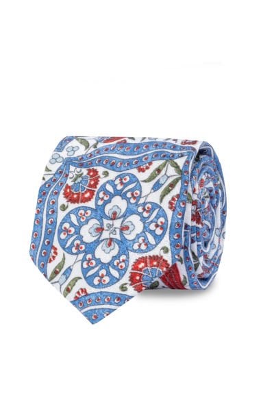 Microfiber Osmanlı Çini Desen Kravat