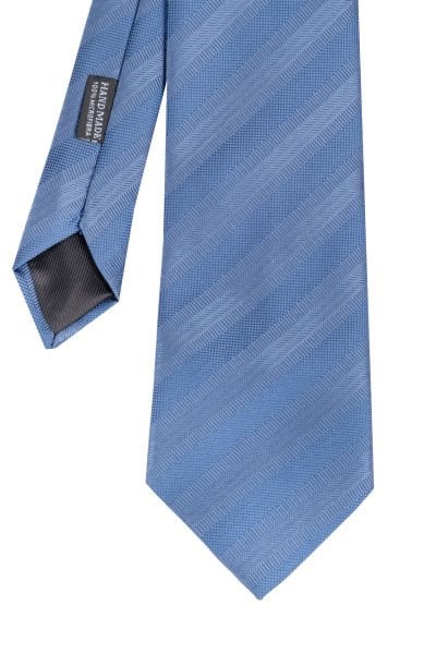 Microfiber Mavi Çizgi Detaylı Kravat