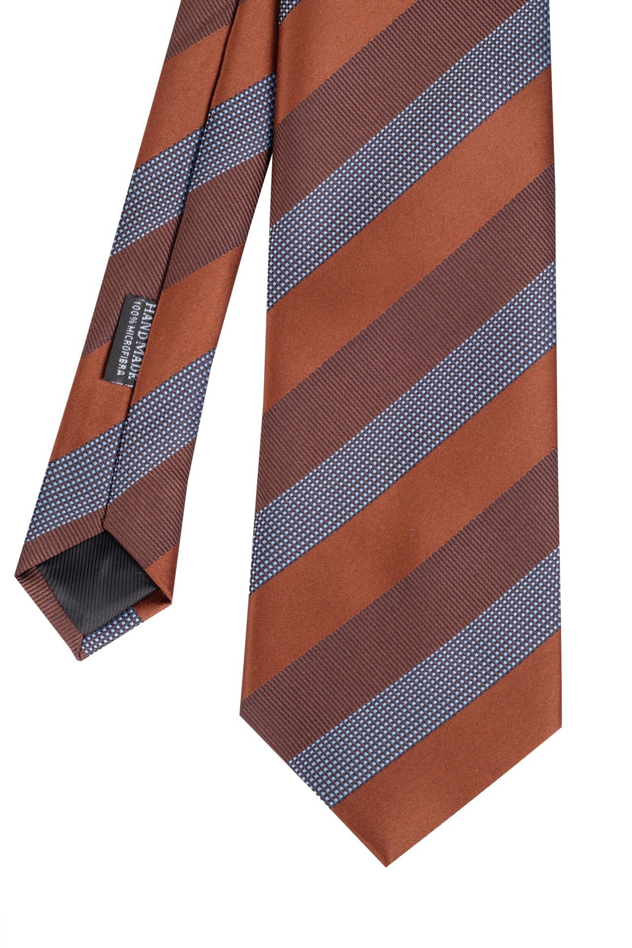 Microfiber Taba Rengi Çizgili Kravat