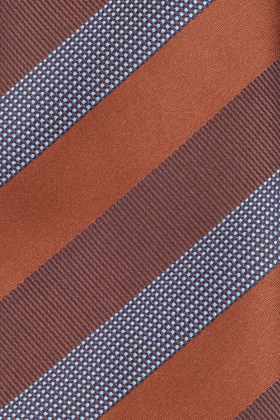 Microfiber Taba Rengi Çizgili Kravat