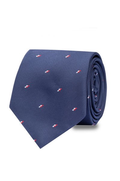 Microfiber Lacivert Mini Figürlü Kravat