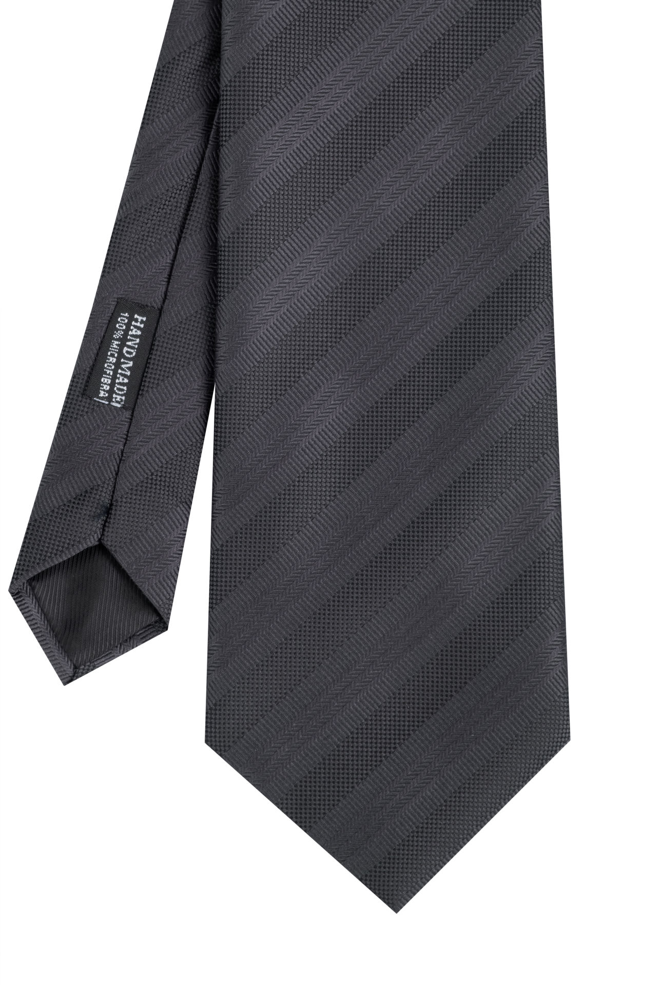 Microfiber Siyah Çizgili Kravat