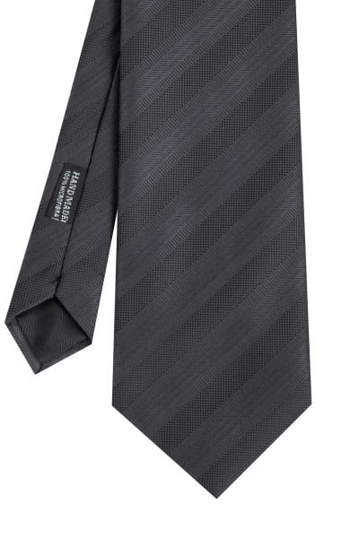 Microfiber Siyah Çizgili Kravat