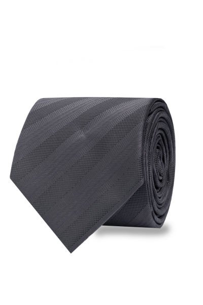 Microfiber Siyah Çizgili Kravat