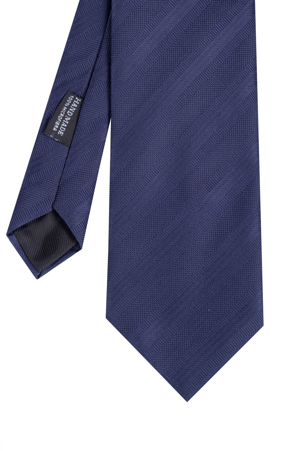 Microfiber Lacivert Çizgili Kravat