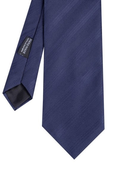 Microfiber Lacivert Çizgili Kravat
