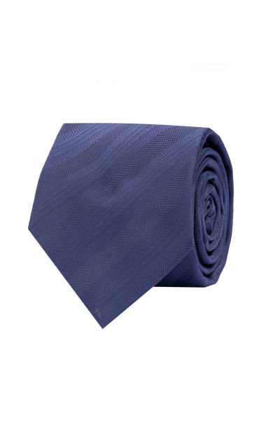 Microfiber Lacivert Çizgili Kravat