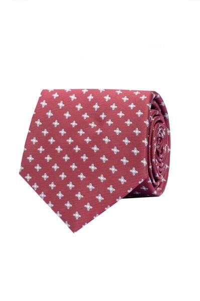 Microfiber Bordo Mini Figürlü Kravat