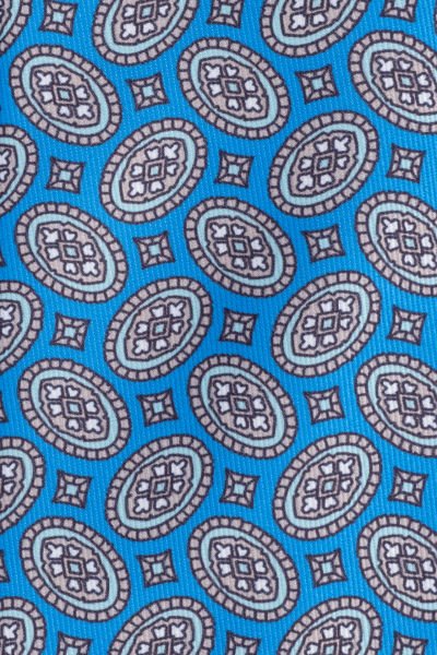 Microfiber Mavi Özel Desen Kravat
