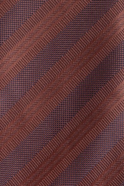 Microfiber Kahverengi Çizgili Kravat