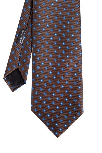 Microfiber Kahverengi Mini Figürlü Kravat