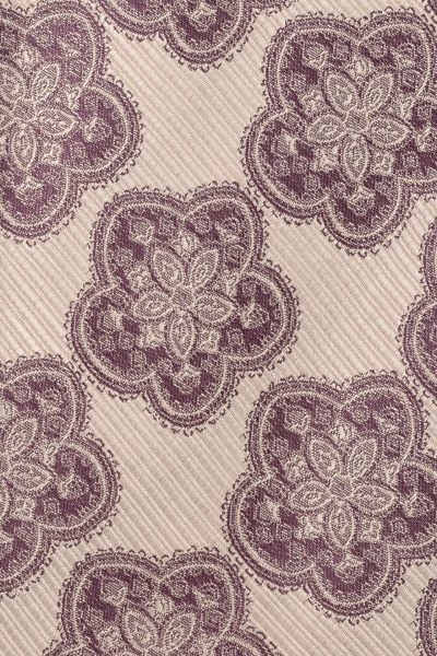 Microfiber Bej Çiçek Desen Kravat