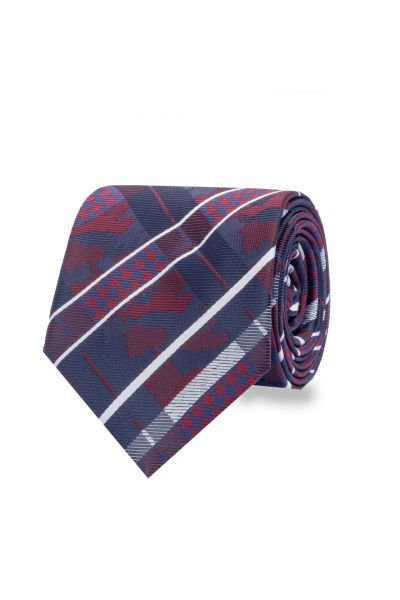 Microfiber Bordo Çizgili Kravat