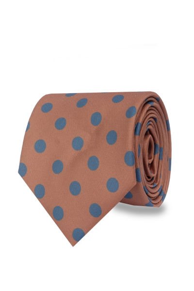 Microfiber Kahverengi Puantiyeli Kravat