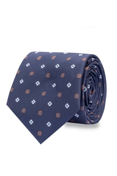 Microfiber Mini Çiçek Figürlü Kravat