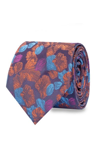 Microfiber Çiçek Desen Kravat