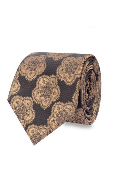 Microfiber Çiçek Desen Kravat
