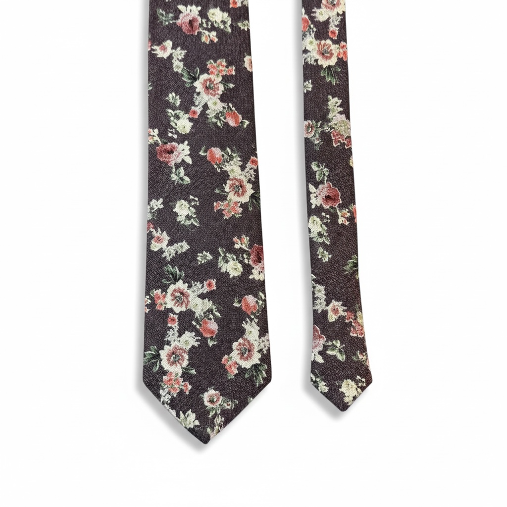 Pamuk Bordo Melanş Paisley Desen İpek Kravat