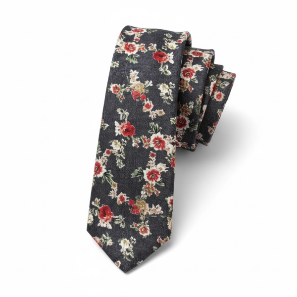 Pamuk Füme Paisley Desen İpek Kravat