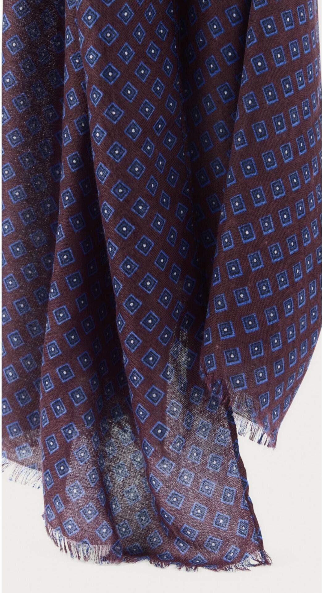 Pamuk Effeck Bordo Desenli İnce İplik Şal-Atkı