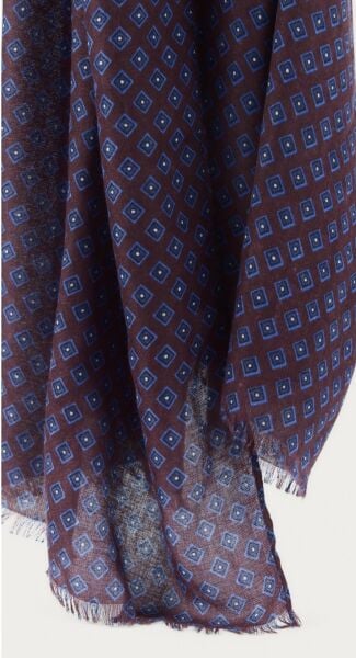 Pamuk Effeck Bordo Desenli İnce İplik Şal-Atkı