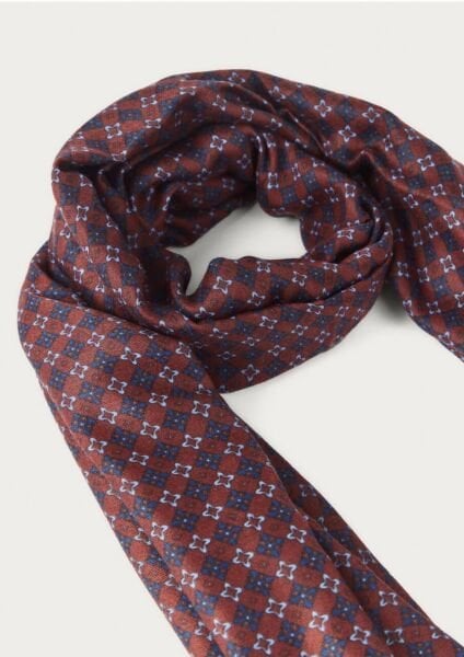 Pamuk Effeck Bordo Desenli İnce İplik Şal-Atkı