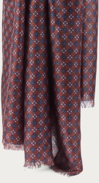 Pamuk Effeck Bordo Desenli İnce İplik Şal-Atkı