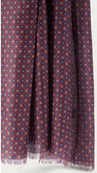 Pamuk Effeck Bordo Desenli İnce İplik Şal-Atkı