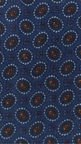 Pamuk Effeck Lacivert Desenli İnce İplik Şal-Atkı