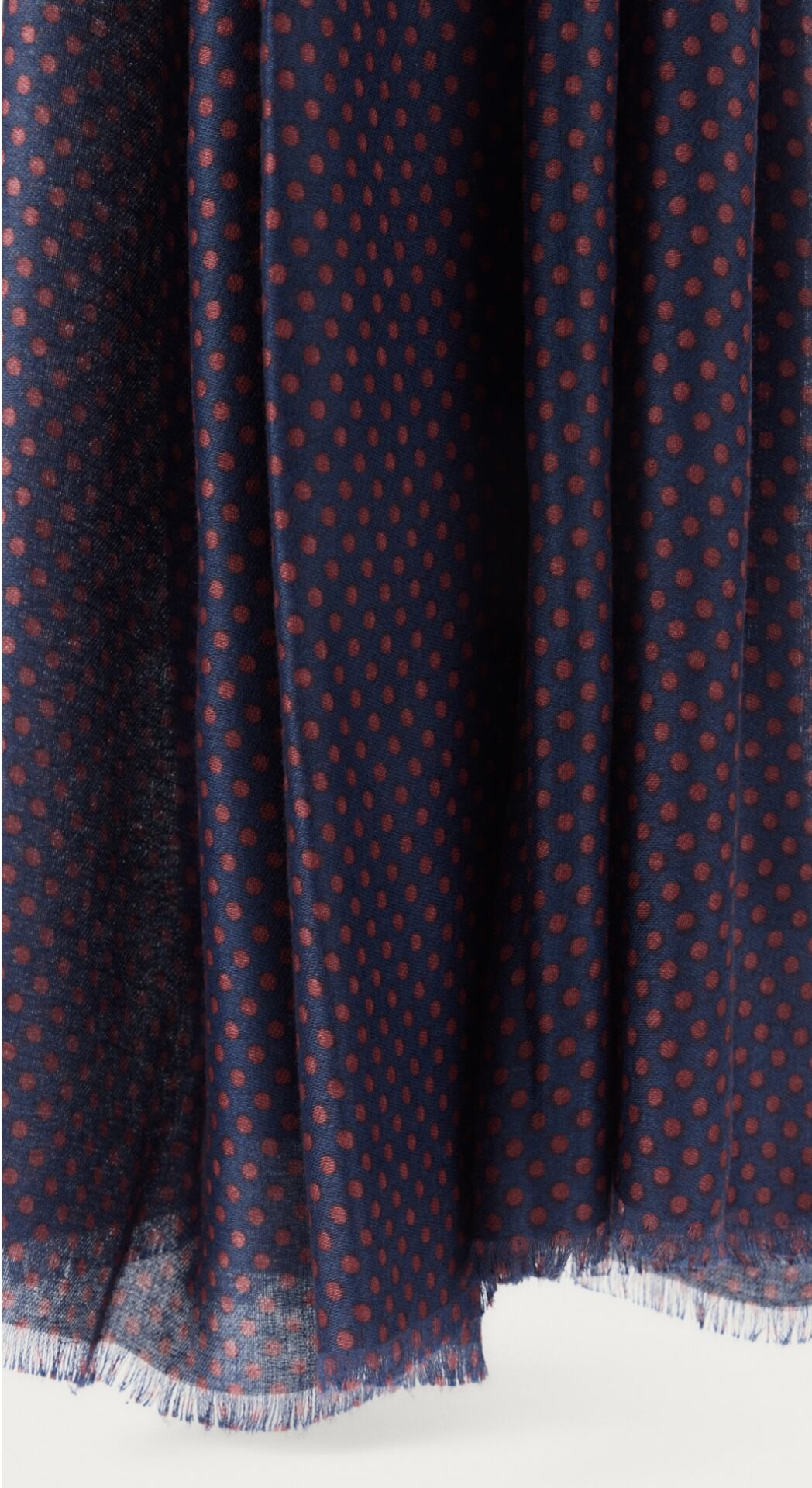 Pamuk Effeck Lacivert Desenli İnce İplik Şal-Atkı