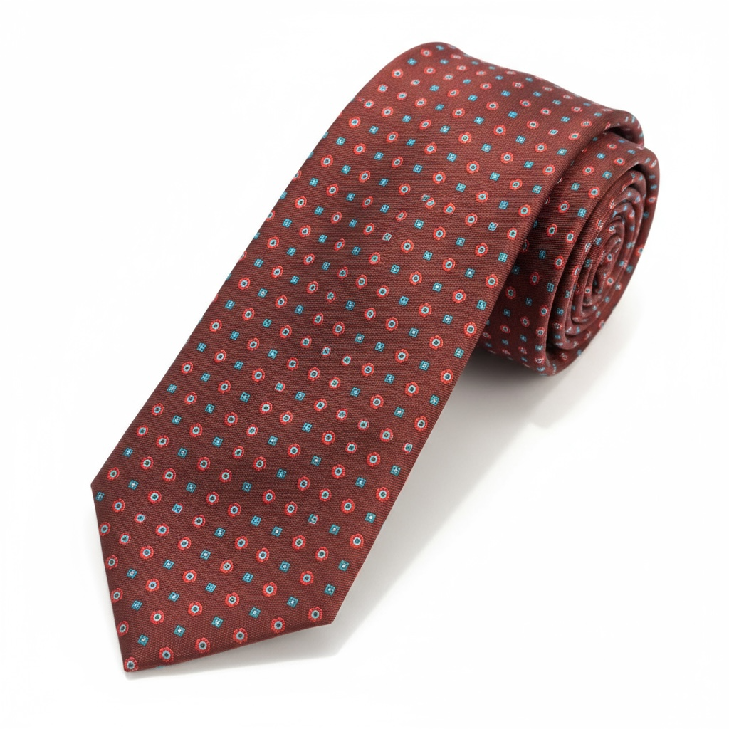 Bordo Minimal Desen İpek Kravat