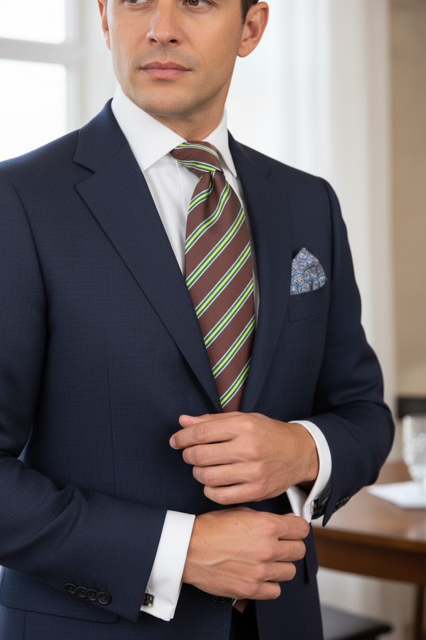 Klasik Bordo Çizgili Desen İpek Kravat