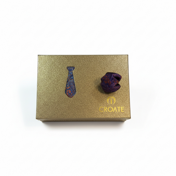 Croate Lüks Kutulu Kravat Mendil & Kol Düğmesi Seti