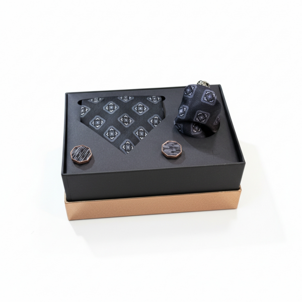 Croate Lüks Kutulu Kravat Mendil & Kol Düğmesi Seti