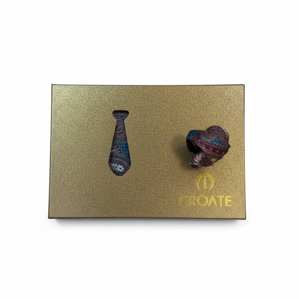 Croate Lüks Kutulu Kravat Mendil & Kol Düğmesi Seti