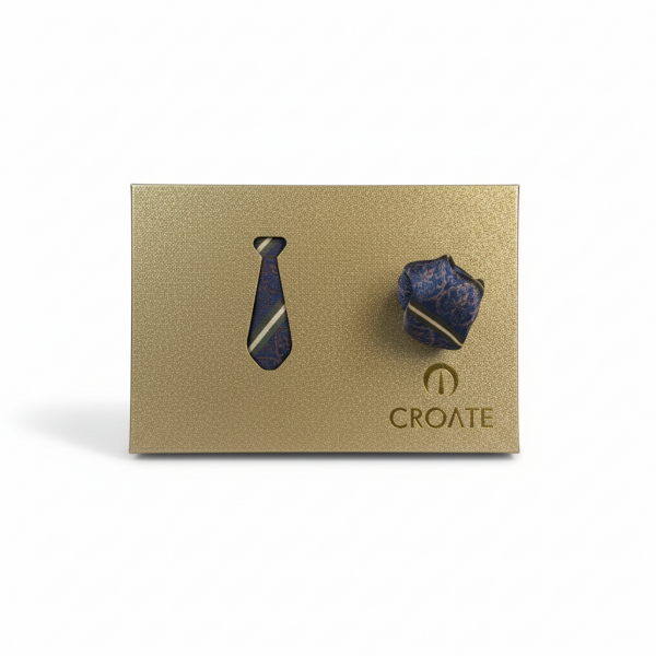 Croate Lüks Kutulu Kravat Mendil & Kol Düğmesi Seti
