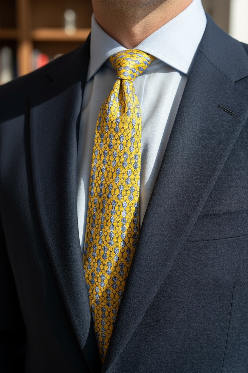 %100 İpek Figürlü Kravat | İtalyan Stil, Lüks Dokuma