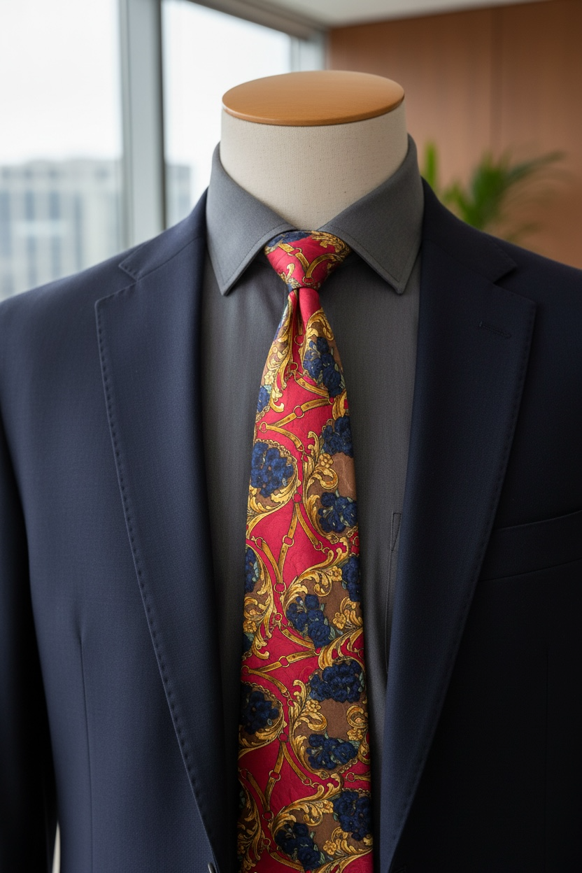 %100 İpek Karo Desen Kravat | İtalyan Stil, Lüks Dokuma