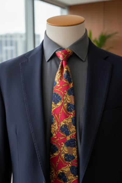 %100 İpek Karo Desen Kravat | İtalyan Stil, Lüks Dokuma