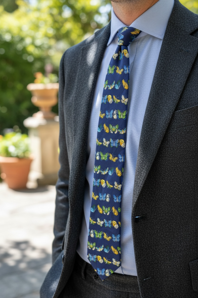 %100 İpek Karo Desen Kravat | İtalyan Stil, Lüks Dokuma