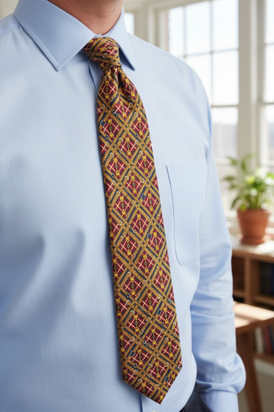 %100 İpek Karo Desen Kravat | İtalyan Stil, Lüks Dokuma