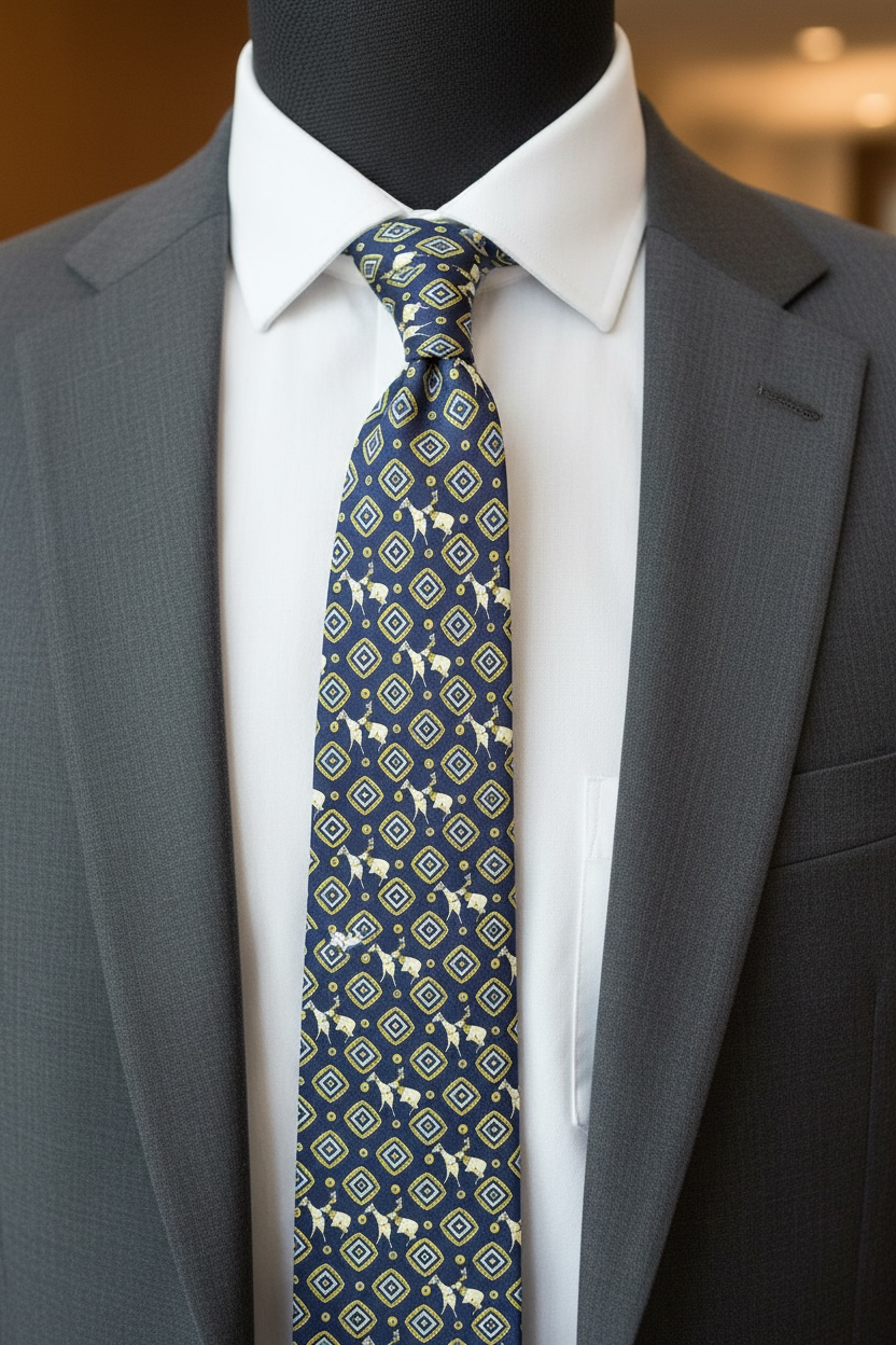 %100 İpek Figür Desen Kravat | İtalyan Stil, Lüks Dokuma